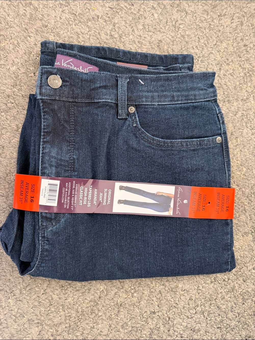 NWT Gloria Vanderbilt Amanda Original Slimming Jean